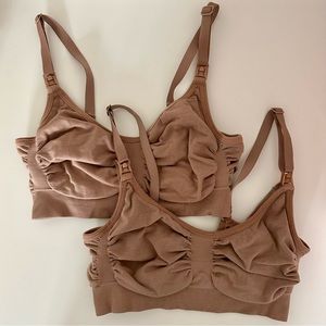 SKIMS Maternity Nursing Sculpting Bra in Sienna Set of Two S/M